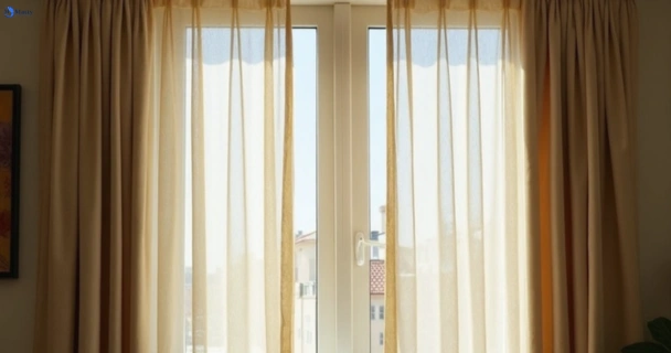 Dull dusty drapes in potts-hill-nsw before professional cleaning